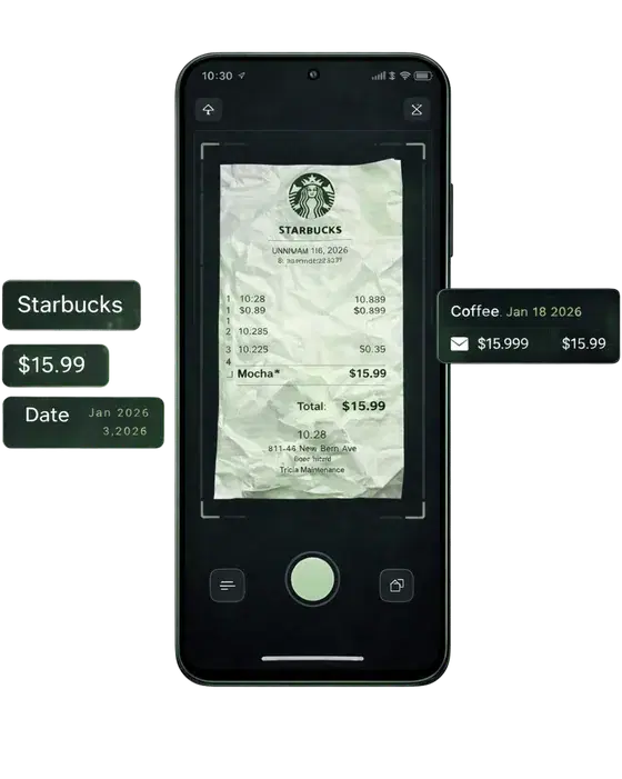 SmartWalt receipt scanner — snap any receipt, AI reads it instantly